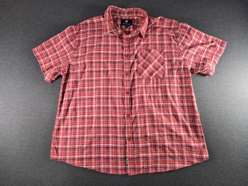 Rocawear Shirt Mens Big 5X Red Plaid Short Sleeve Button Up Big & Tall Classic